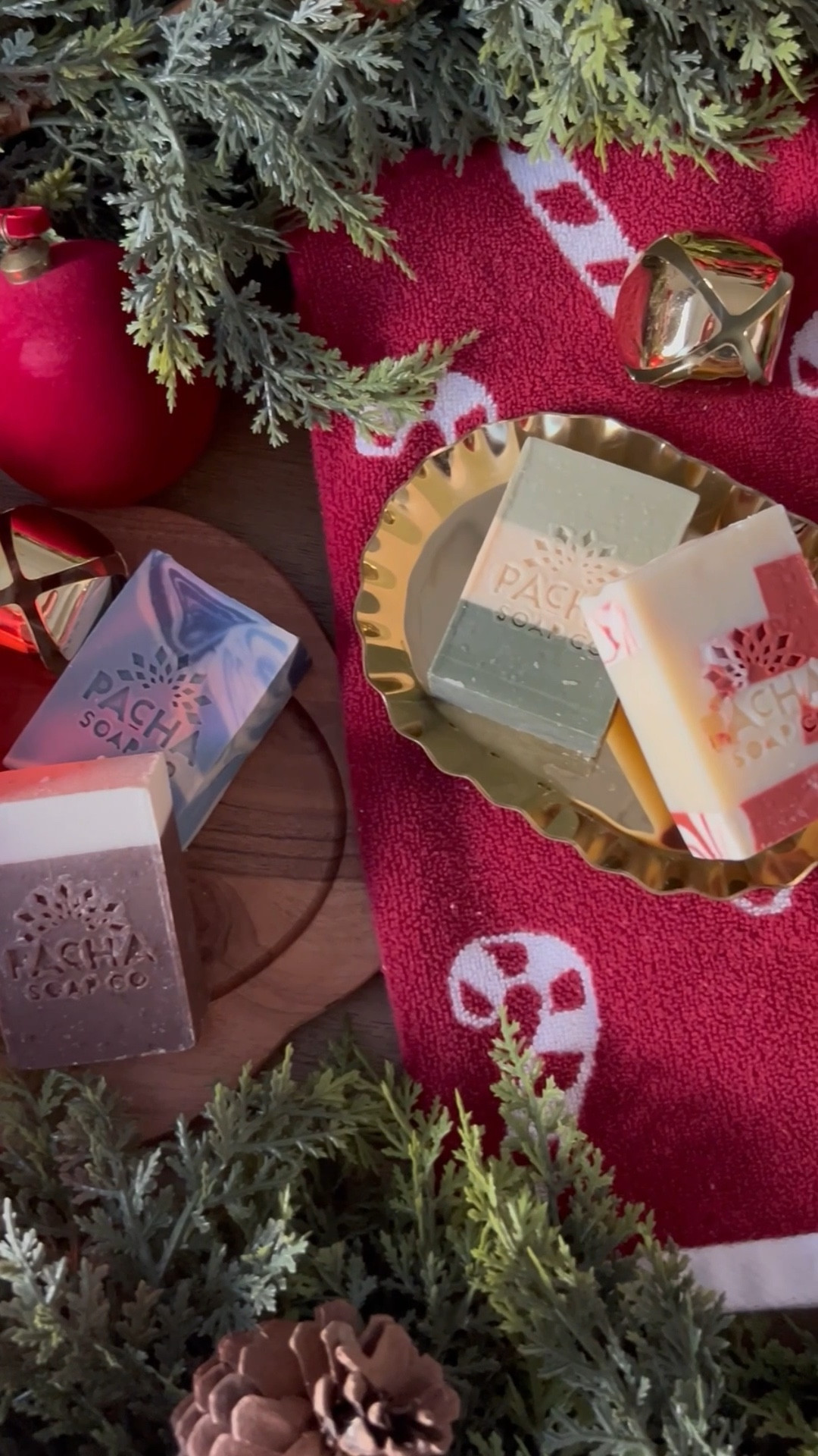 Another wonderful gift idea or stocking stuffer, and this one smells amazing! Forget the soap and lotion holiday packs that are filled with low-quality and harmful ingredients. Pacha Soap products are ethically sourced and naturally derived for the best quality. There are no SLS, parabans, sulfates, or any other harmful ingredients and they are made here in the USA 🇺🇸. I love these bar soaps for hostess gifts, teacher gifts, stocking stuffers, or a little personal care package. #ad #gifted #affiliatelink 

🌲Balsam & Pine - crisp, woodsy & cozy
✨Sugar & Spice - warm vanilla bean, clove & ginger 
🎅🏻Peppermint Twist - cool mint, vanilla & eucalyptus
❄️Snowberry - raspberry, mint & cranberry

Handcrafted, limited edition, and made for gifting and enjoying. @pachasoap


#LTKGiftGuide #LTKselfcare #LTKHoliday