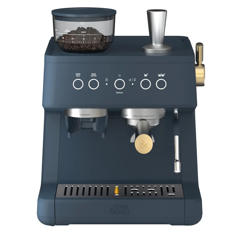 Thyme & Table Barista Grade Espresso Machine with 15-Bar Pressure, Conical Burr Grinder and Steam... | Walmart (US)