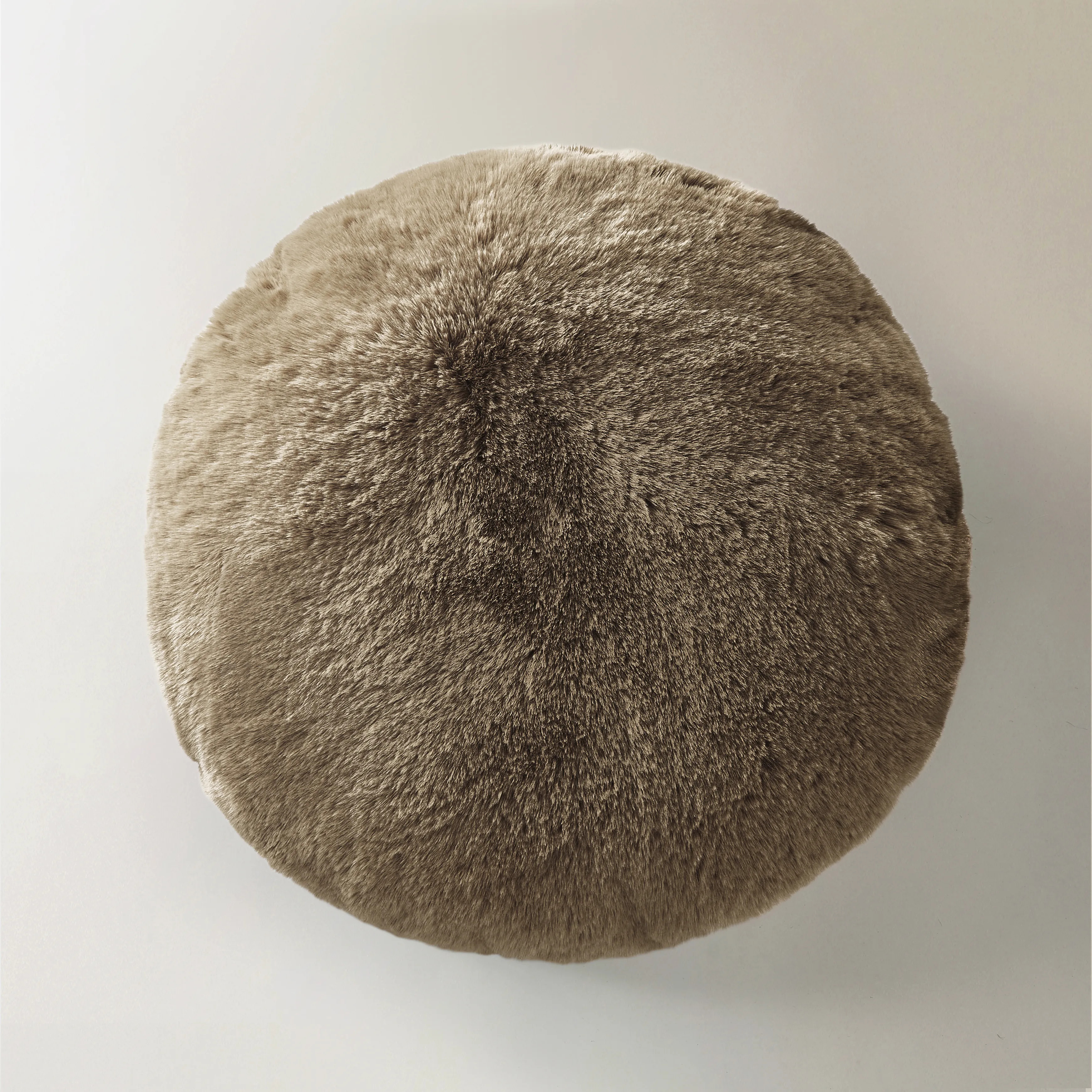 Shay Faux Fur Round Pillow 18" - Rich Mocha | Z Gallerie