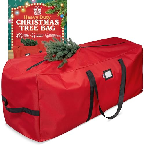 Holiday Cheer Heavy Duty Artificial Christmas Tree Storage Bag Fits Up to 9ft Tall, Waterproof with Durable Handles & Zipper Xmas Tree Storage Bag (RED) | Amazon (US)
