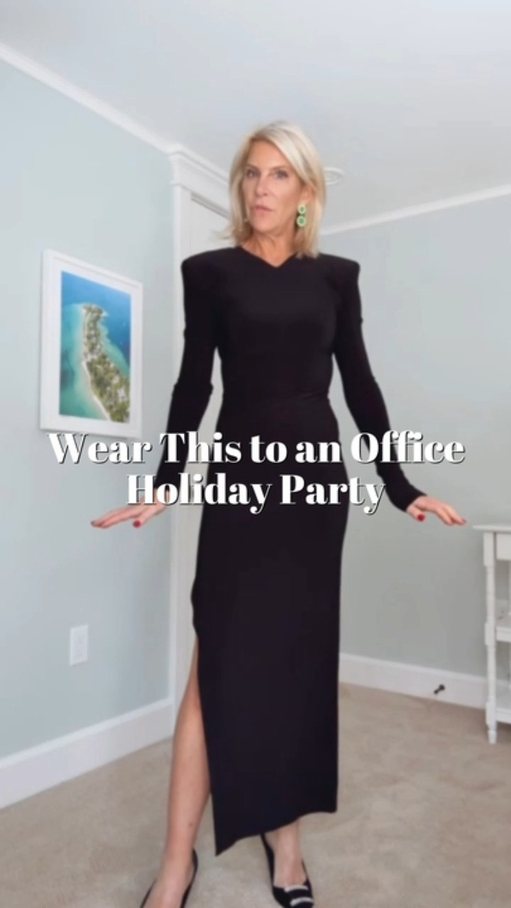 If you're going to wear a fitted dress to an office holiday party… make it black. Classic, chic, and you can get away with it being a little more fitted. These two are my favorites — flattering, comfortable, and they travel unbelievably well (they literally roll into a tiny ball with no wrinkles). 

 