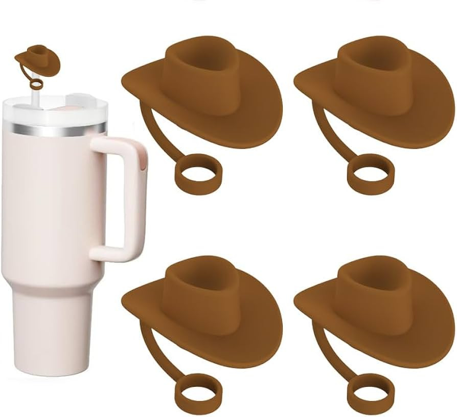 10mm Silicone Hat Straw Cap - Straw Toppers for Stanley Cups 30 40 Oz, Funny Cute Straw Cap Cover... | Amazon (US)