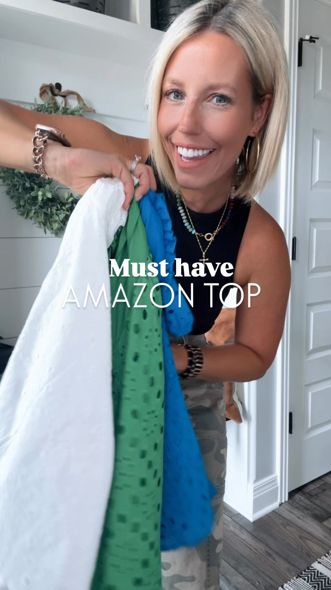 These eyelet @amazon tops are too cute! Dress them up, dress them down, and so many good color options to choose from!!!
⬇️⬇️⬇️
Tops TTS small
Jeans size medium 
Shorts (part of a set) size small
White jeans size 4 (lots of stretch) 

#LTKFindsUnder50 #LTKSaleAlert #LTKStyleTip