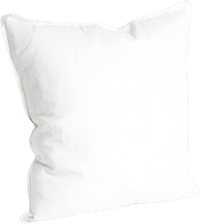 SARO LIFESTYLE Graciella Collection 100% Linen Down-Filled Throw Pillow with Fringed Edges, 20", ... | Amazon (US)