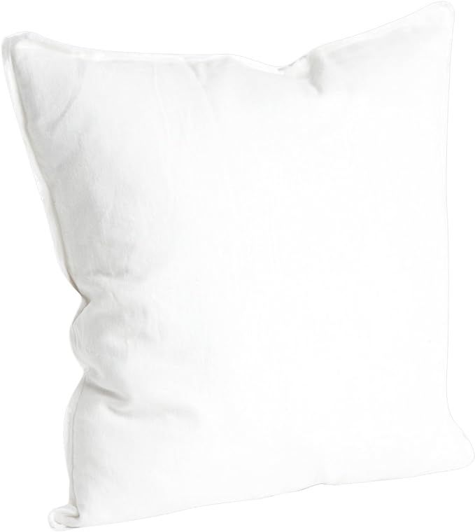 SARO LIFESTYLE Graciella Collection 100% Linen Down-Filled Throw Pillow with Fringed Edges, 20", ... | Amazon (US)