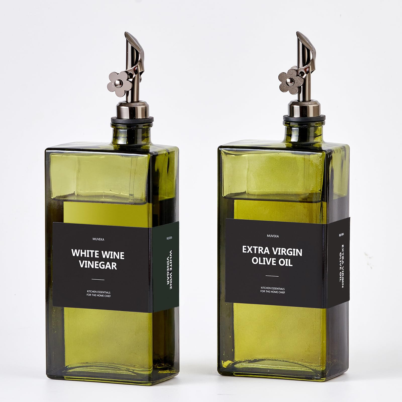 MUVEKA Olive Oil Dispenser Bottle for Kitchen, 16.9oz /500ml Cooking Vinegar Dispenser Bottle Set... | Amazon (US)