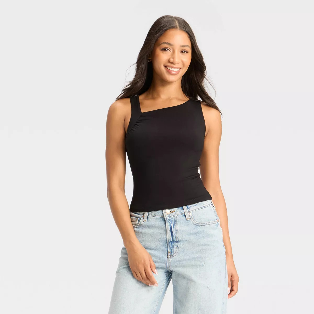Women's Asymmetrical Hem Tank Top - Wild Fable™ Black M | Target