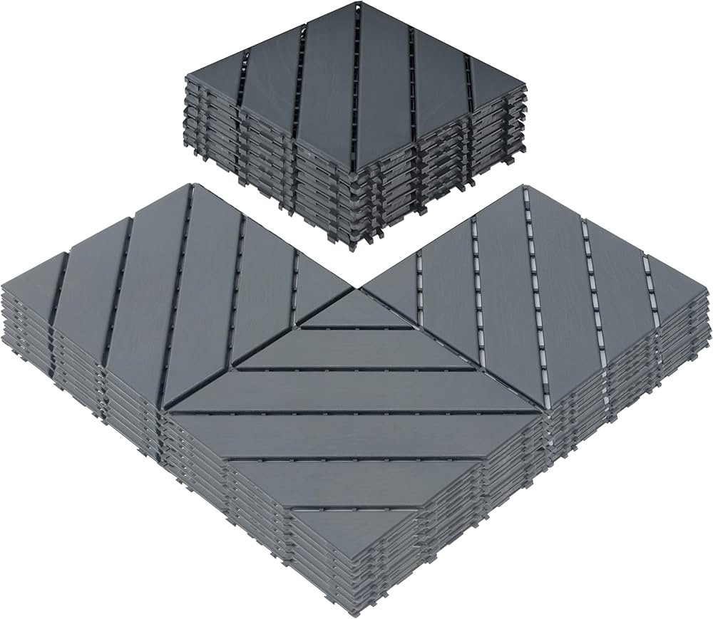 Azulejos para terraza, 44 azulejos entrelazados para terraza, suelo de plástico de 12 x 12 pulga... | Amazon (US)