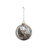 Creative Co-Op 5" Round Mosaic Ball, Pewter Finish Glass Ornaments | Amazon (US)