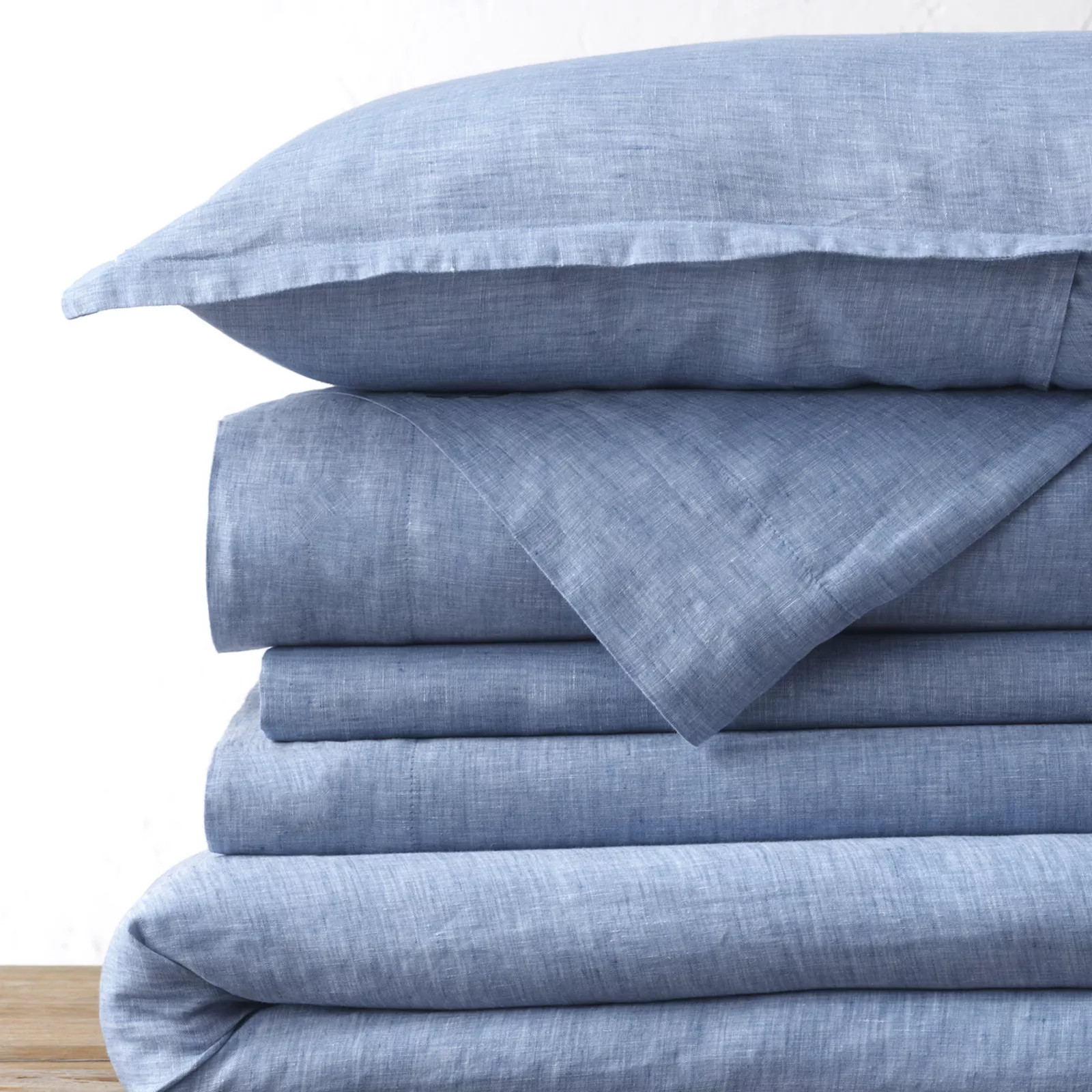 Lands' End Garment Washed Linen Chambray Duvet Cover or Shams, Blue, Twin | Kohl's
