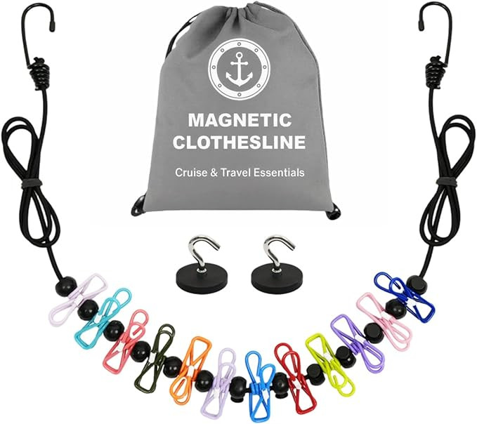 Cruise Essentials 2025 – Magnetic Travel Clothesline for Cruise Cabin, Hotel & Travel, Retracta... | Amazon (US)