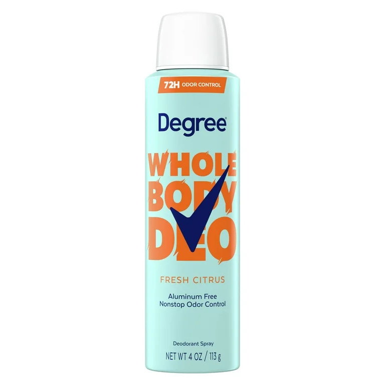 Degree Women Whole Body Deodorant Spray for Women Fresh Citrus Scent Aluminum Free, 4 oz | Walmart (US)