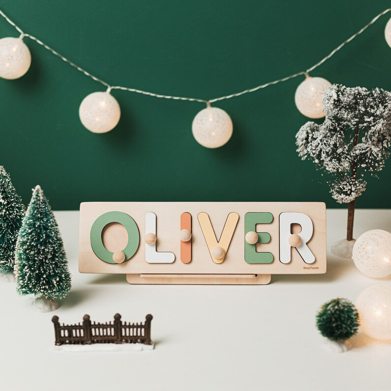 Personalized Name Puzzle With Pegs Montessori Toys Baby - Etsy | Etsy (US)