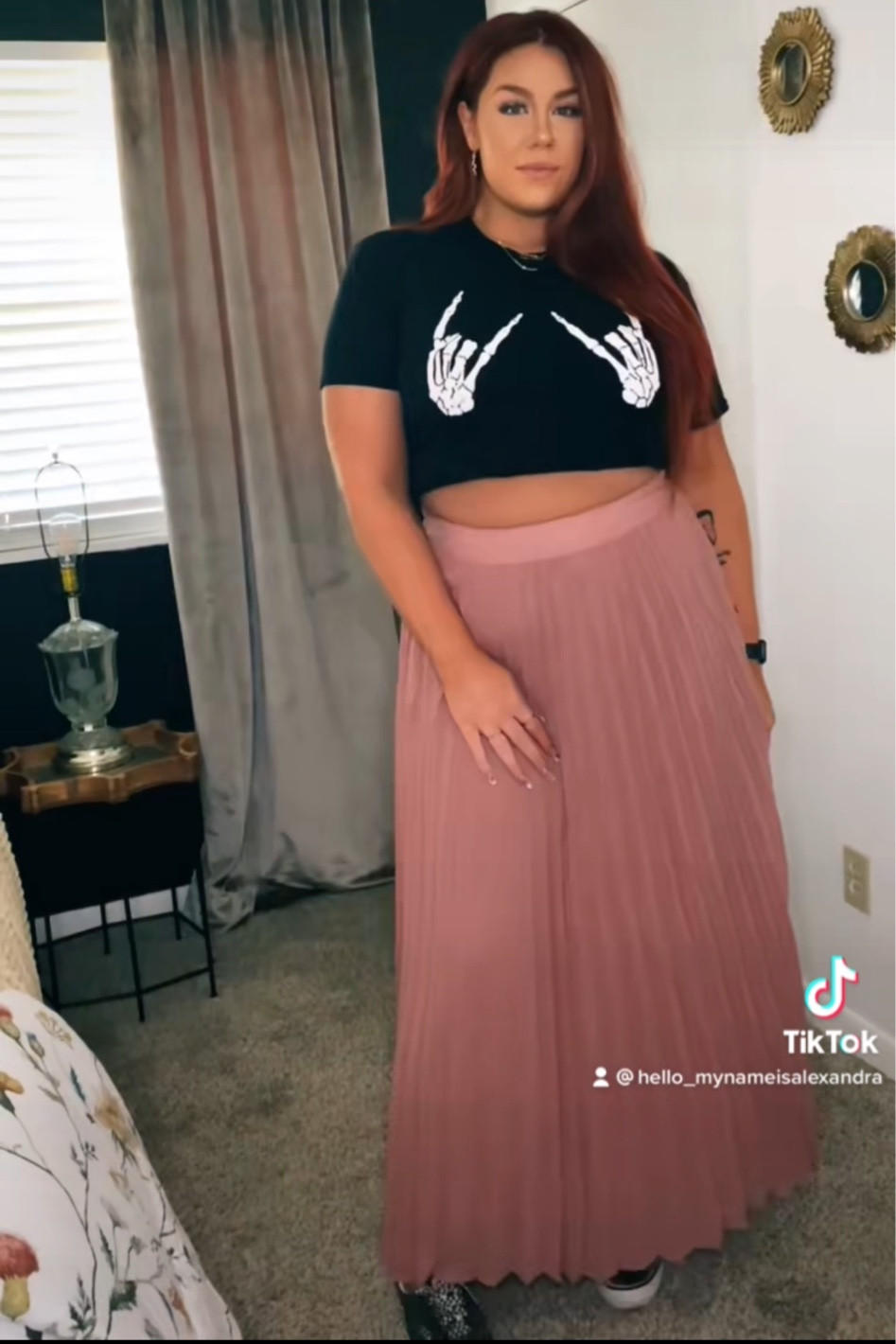 This pleated midi skirt has an elastic waist and lots of length. Can pair it with a basic graphic tee like I did or something more dressy! 

#LTKstyletip #LTKcurves #LTKSeasonal