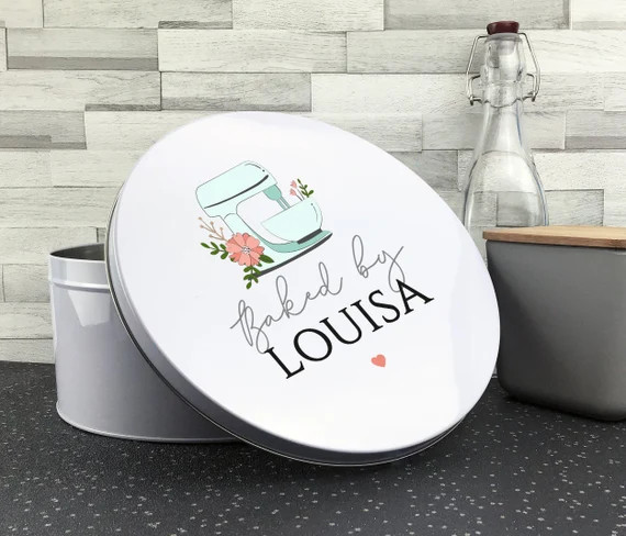Personalised CAKE TIN Baking Gift. Baked By. Biscuit Tin - Etsy | Etsy (US)