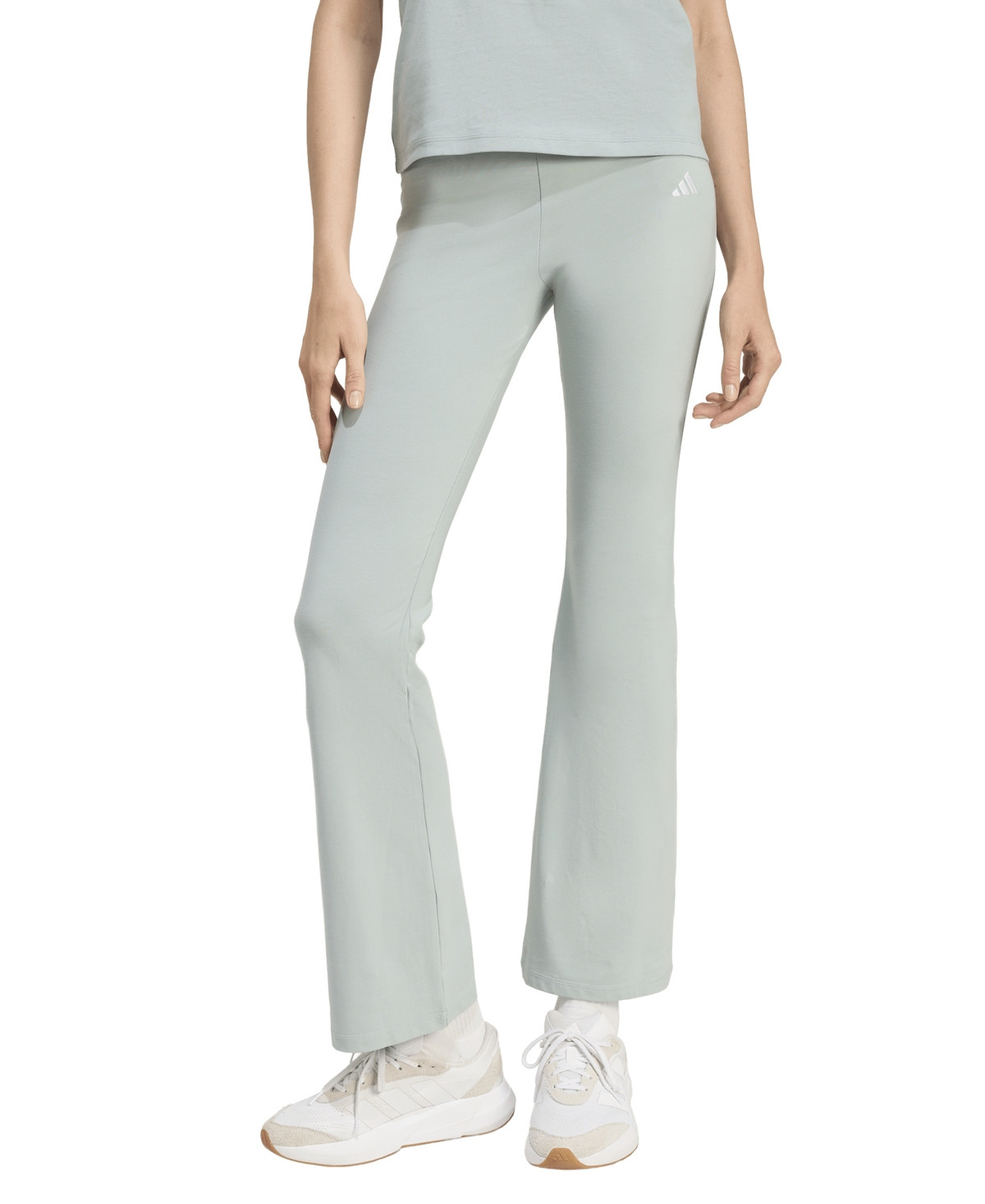 adidas Women's Essentials Small Logo Flared Leggings - Lt/pas Grn | Macy's