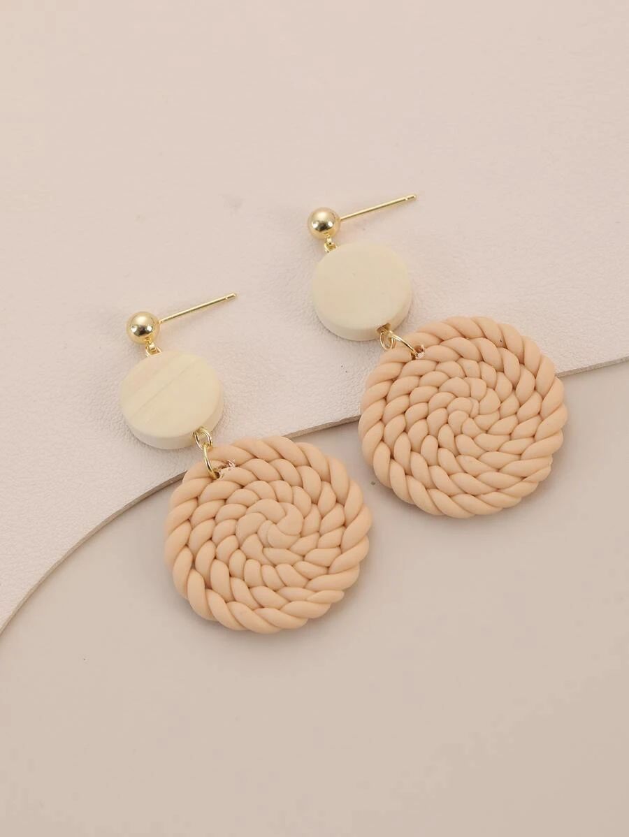 1pair Boho Round Drop Earrings For Women For Daily Decoration | SHEIN