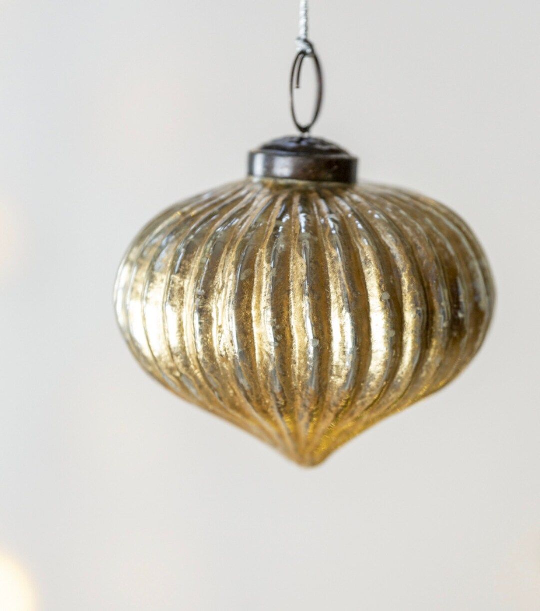 Vintage Gold Ribbed Onion Bauble,Hanging Christmas Tree Matt Gold Glass Bauble,Festive Xmas Ornam... | Etsy (US)