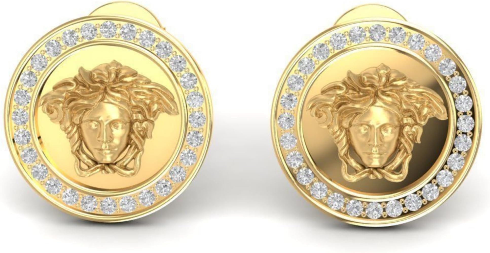 Gold Plated Medusa Stud Earrings, Dainty Medusa Earrings, Medusa Jewelry, Tiny Medusa Earrings, B... | Amazon (US)