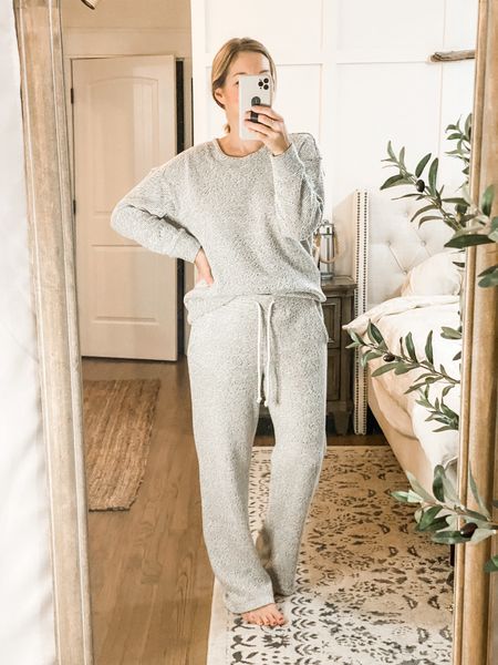 Comfy tweed lounge set | tts | great gift idea! 
The loft 
Lou and Grey
I’m in a small top and medium pants. 
5’3 and the length is great with room if you’re taller! 



#LTKsalealert #LTKHoliday #LTKstyletip