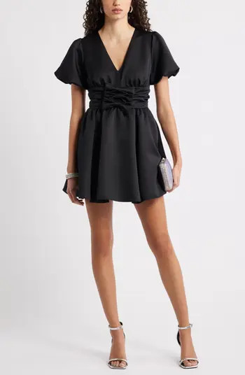 Chelsea28 Bow Detail Puff Sleeve Minidress | Nordstrom | Nordstrom