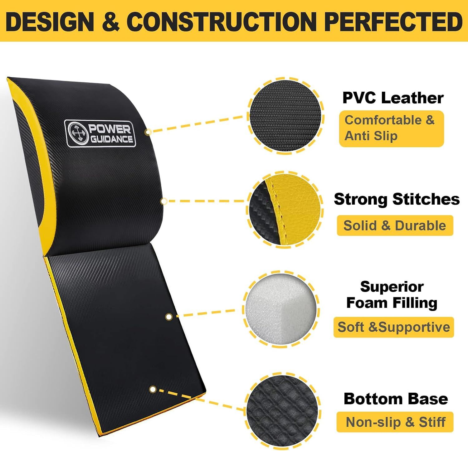 POWER GUIDANCE Ab Exercise Mat - Sit Up Pad - Abdominal & Core Trainer Mat for Full Range of Moti... | Amazon (US)