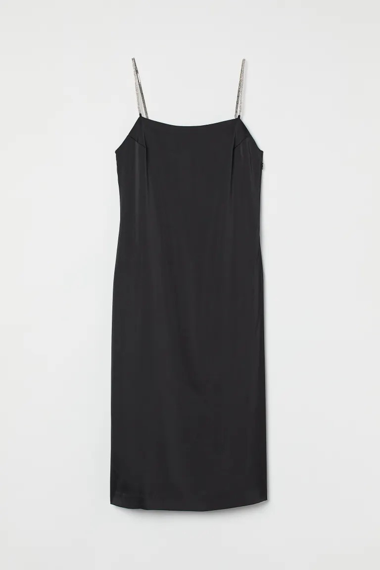 Slip Dress with Decorated Shoulder Straps | H&M (US + CA)