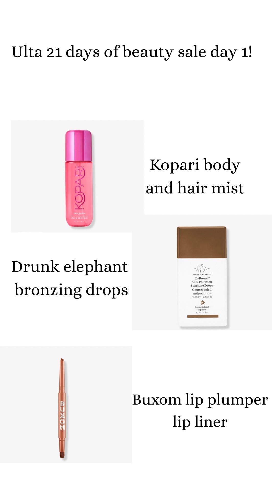 Favorites of the 21 day beauty event day 1 at Ulta! 

#LTKBeauty #LTKFindsUnder100 #LTKSaleAlert