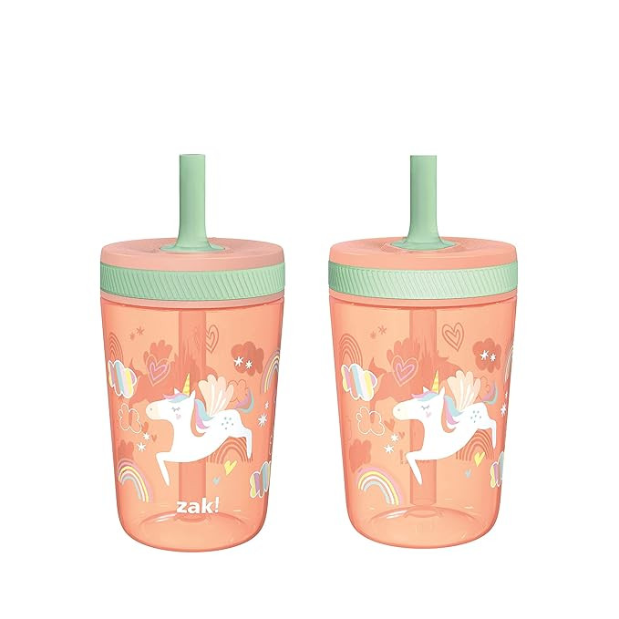 Zak Designs Kelso Tumbler Set 15 oz, (Unicorn) Leak-Proof Screw-On Lid with Straw Made of Durable... | Amazon (US)