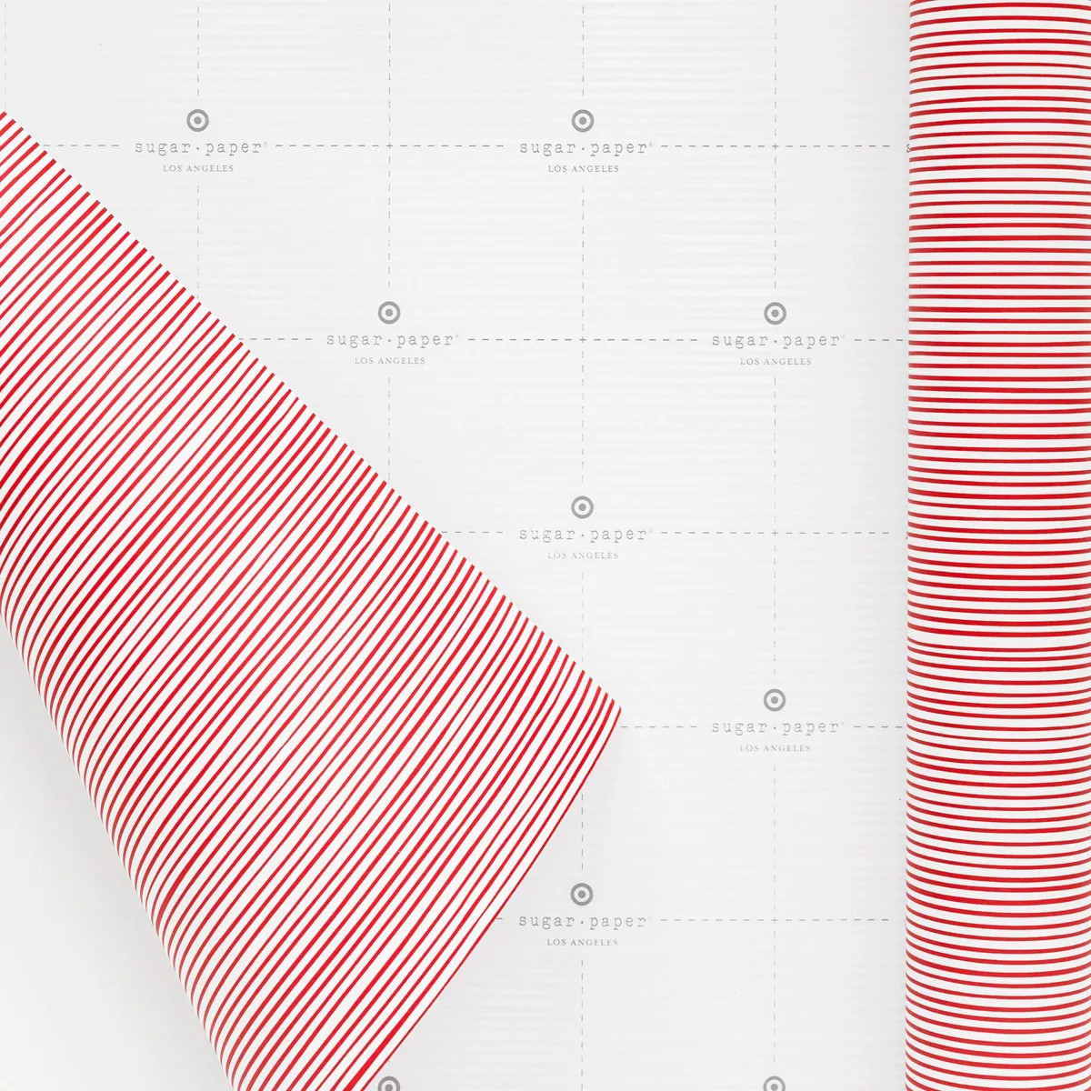 25 sq ft Thin Stripe Gift Wrap White Red/White - Sugar Paper™ + Target | Target