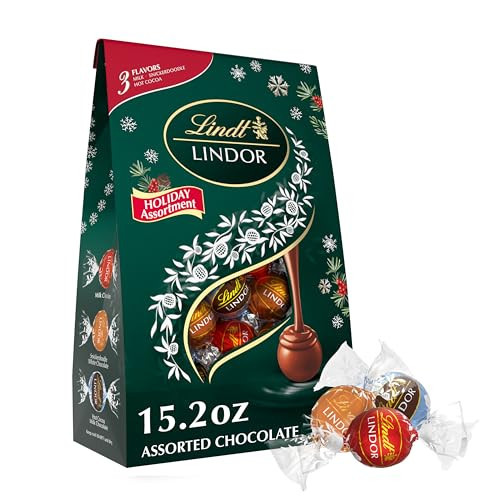 Lindt LINDOR Holiday Assorted Chocolate Candy Truffles with Smooth, Melting Truffle Center, 15.2 oz. Bag | Amazon (US)