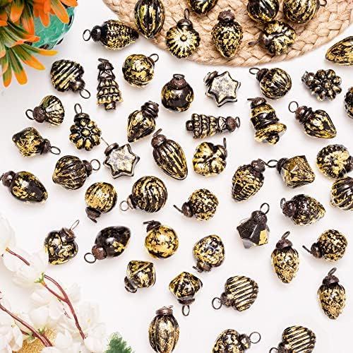 IndianShelf 25 -Black and Gold Christmas Ornaments Decorations- Black Christmas Ornaments-Vintage... | Amazon (US)
