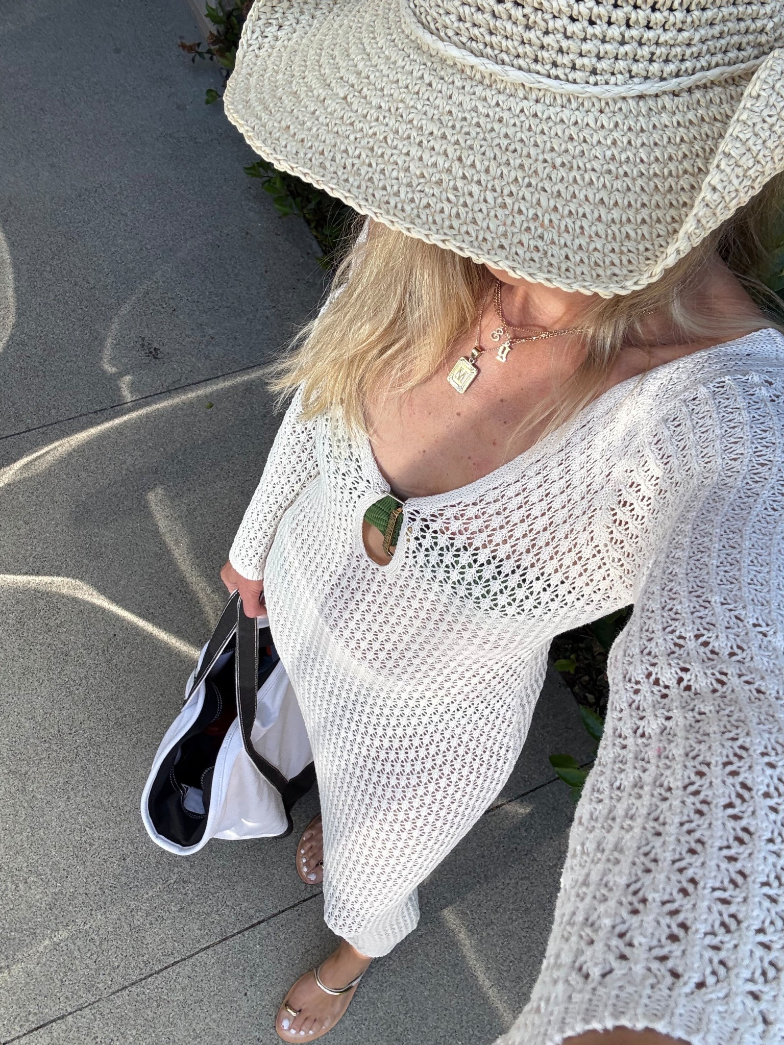 Pool Day OOTD 💦😎☀️ This coverup from Amazon is always a fave, I have it in two colors. I recently got this hat and I’ve been loving it for a day at the pool 👌🏻

Amazon, Target, Lands End, Dolve Vita, Vici, swim coverup, sandals, pool bag, sun hat, beach outfit, pool outfit, vacation outfit, summer outfit, beach vacation 

#LTKSwim #LTKdayinmylife #LTKootd