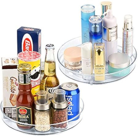 Psukhai Lazy Susan Turntable Kitchen Organizer, 11.4" Non-Skid Rotating Organization Storage Contain | Amazon (US)