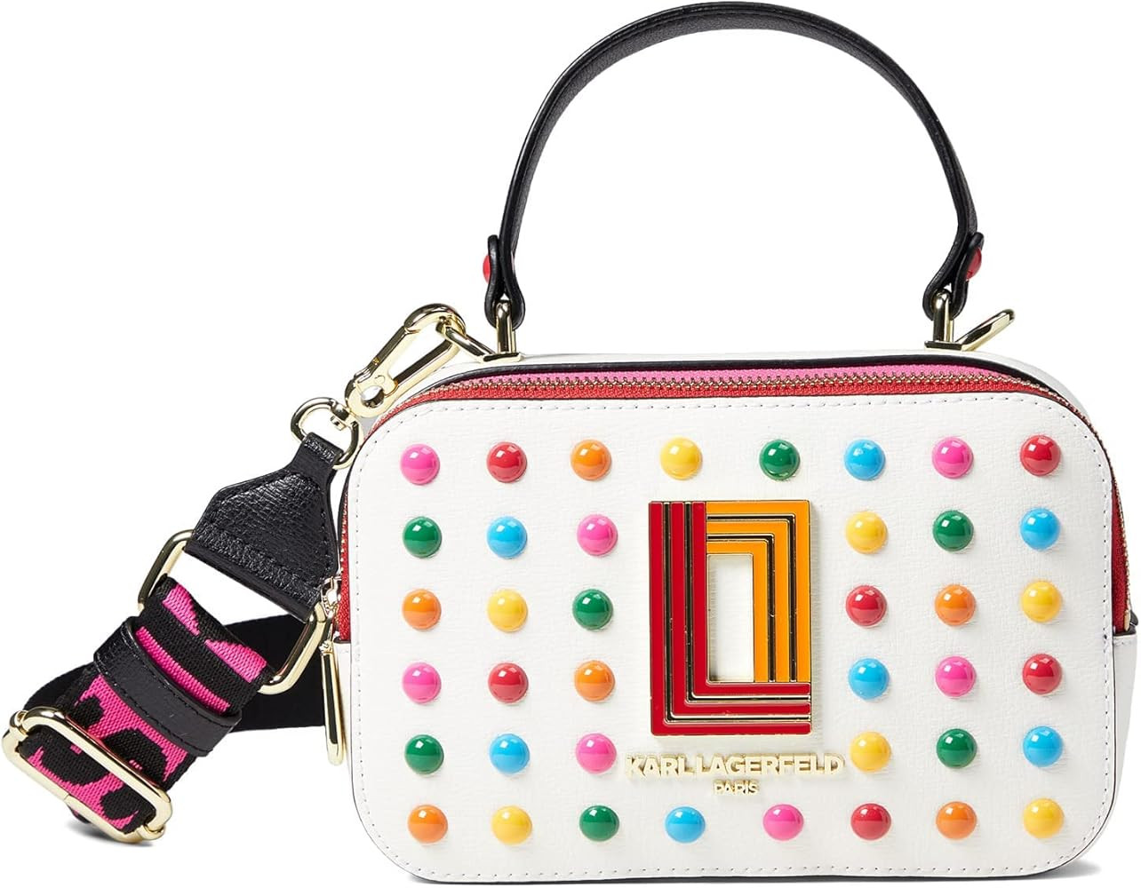 KARL LAGERFELD Women's Simone Studded Camera Crossbody | Amazon (US)