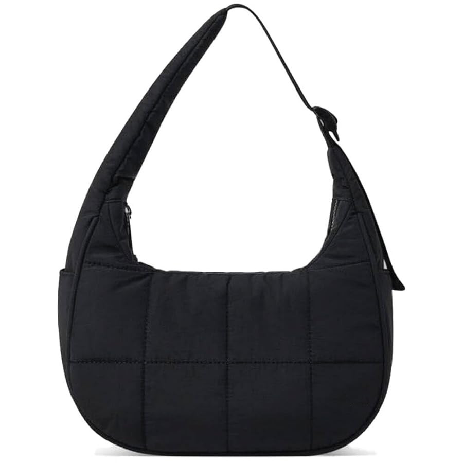 Small Crescent Puffer Purse Shoulder Bag for Women Nylon Quilted Purses Bag Adjustable Shoulder S... | Amazon (US)
