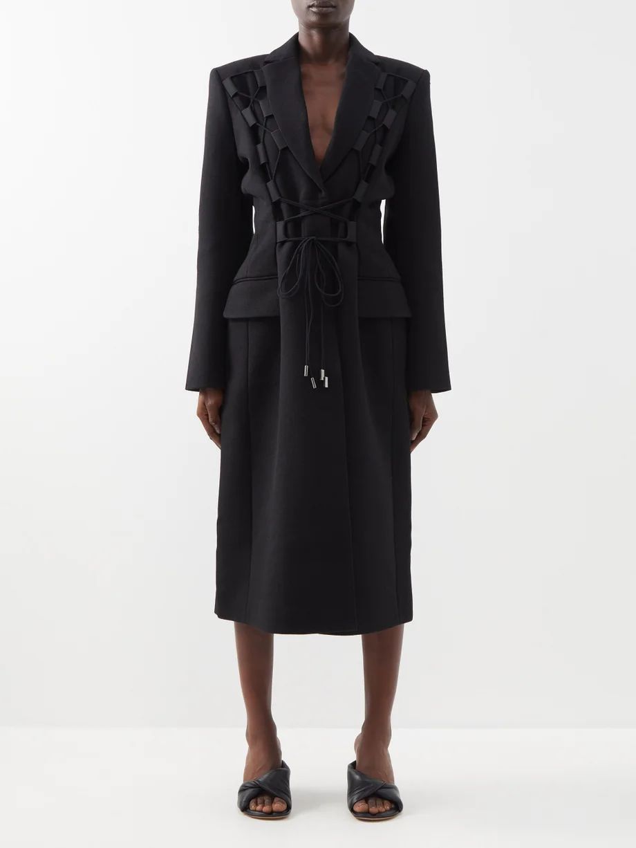 Lace-up virgin wool coat | Jacquemus | Matches (US)