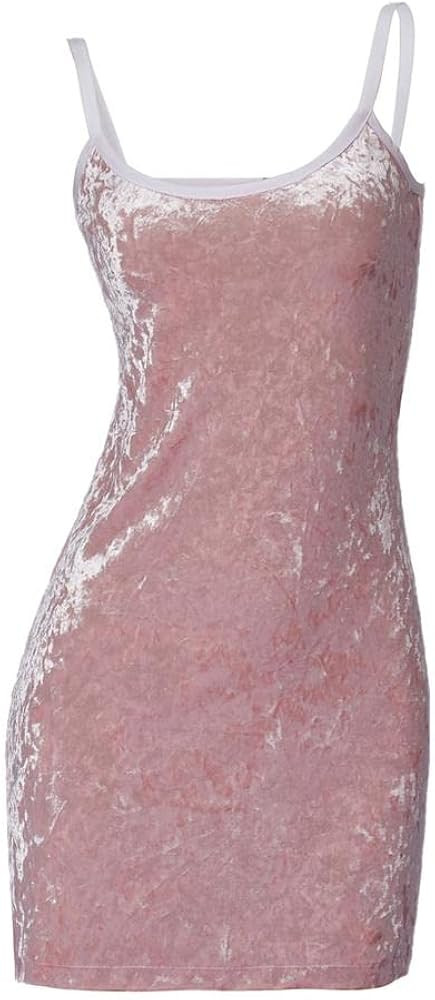 VEECOOCOS Movie President's Daughter Dress Women's Pink Crushed Velvet Dress | Amazon (US)