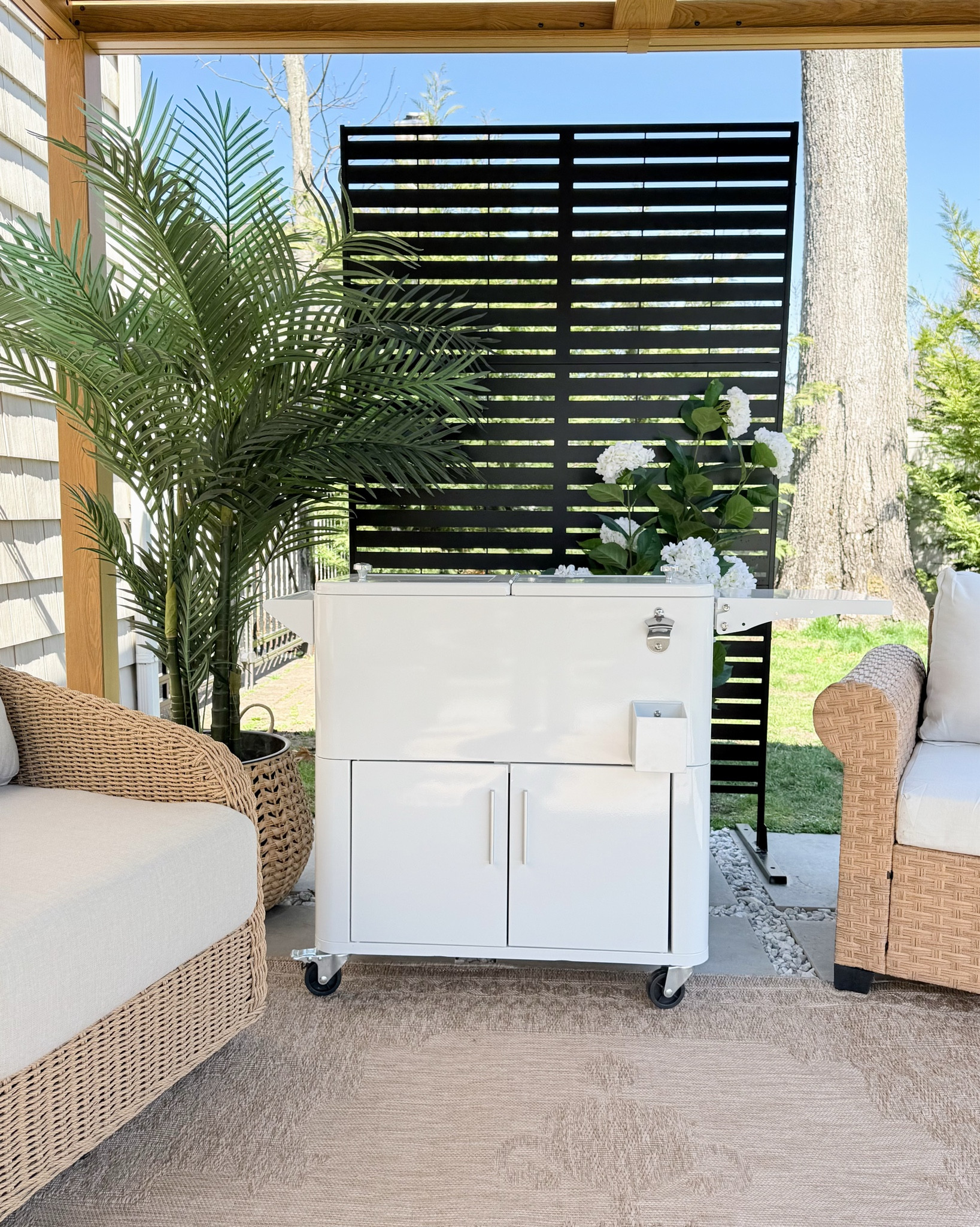 #ad Loving these new @Wayfair  additions for our backyard louvered pergola. 

With limited space, it was important to find the right seating and decor to create an outdoor oasis to enjoy morning coffee, and entertaining. 

I’ve linked my Wayfair outdoor favorites in my @shop.ltk so you can go shop directly from here!

#wayfair #wayfairpartner #liketkit #wishyouwerehere #outdoor 

#LTKSeasonal #LTKSaleAlert #LTKHome