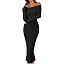 MEROKEETY Women's Fall Off Shoulder Long Sleeve Bodycon Midi Sweater Dress | Amazon (US)