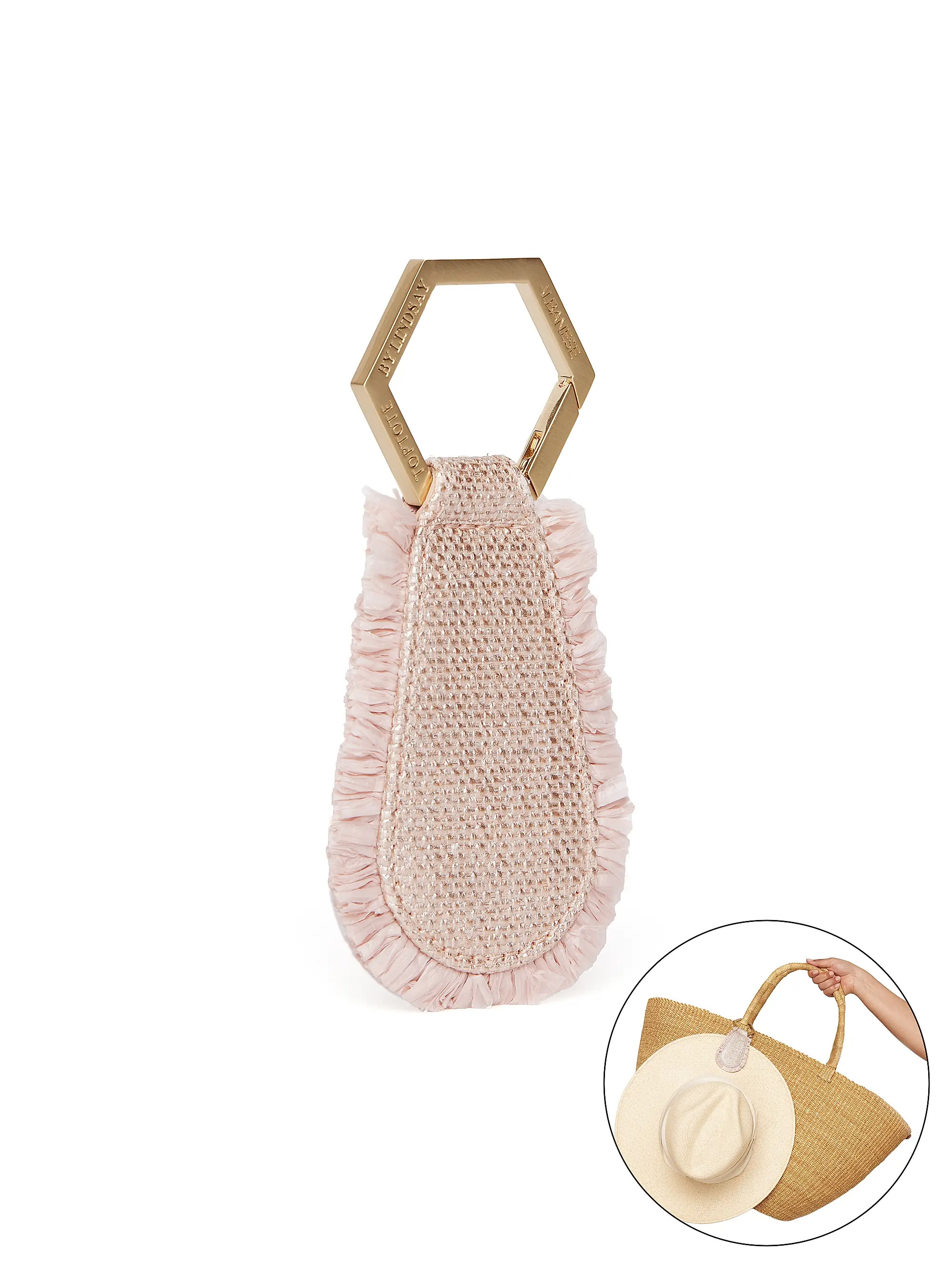 Only at SaksToptote by Lindsay AlbaneseThe Fray Raffia Hat HolderRating: 5 out of 5 stars1 | Saks Fifth Avenue