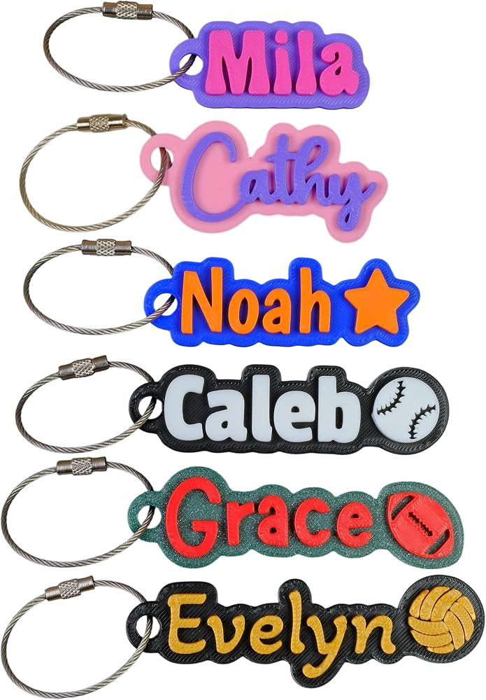 Bag and Water Bottle Name Tag with Cable – Custom Durable 3D Printed Name Tag Backpack & Sports... | Amazon (US)