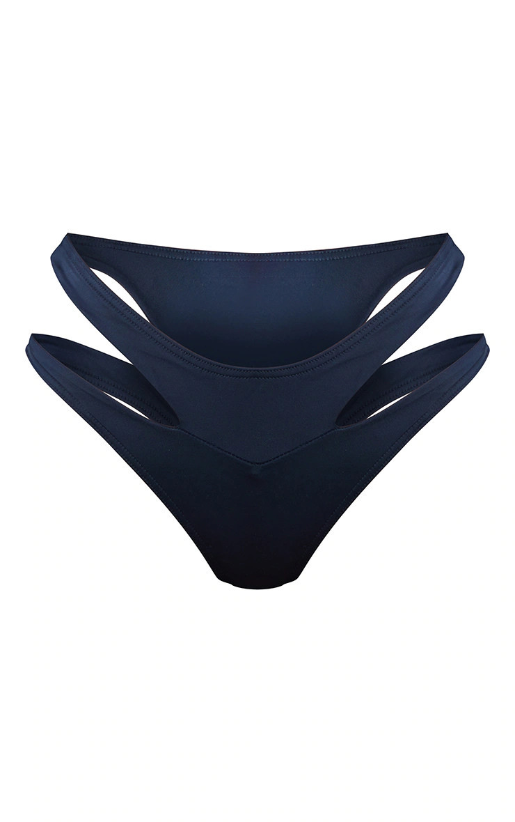 Black Cut Out Side High Rised Bikini Bottoms | PrettyLittleThing US