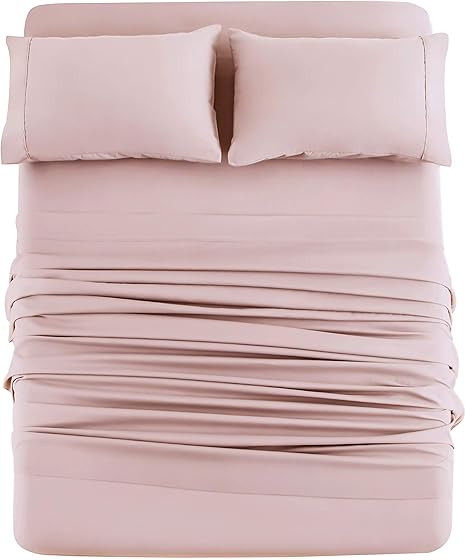 Mohap Bed Sheet Set 4 Piece Bedding Sheets & Pillowcases Set Brushed Microfiber Soft Bedding Fade... | Amazon (US)