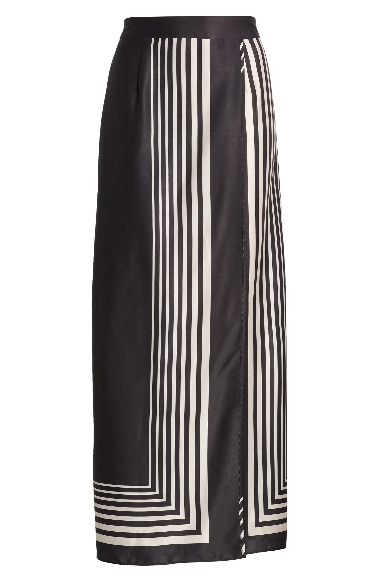 Halogen® Geometric Print Crossover Satin Midi Skirt | Nordstrom | Nordstrom