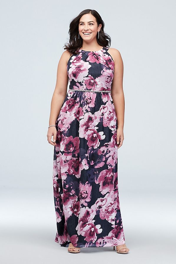 navy floral mother of the bride dress