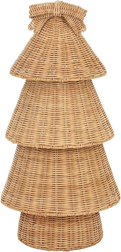 SBDS Natural Rattan Christmas Tree, Large 32" Tall, Bow Top | Amazon (US)