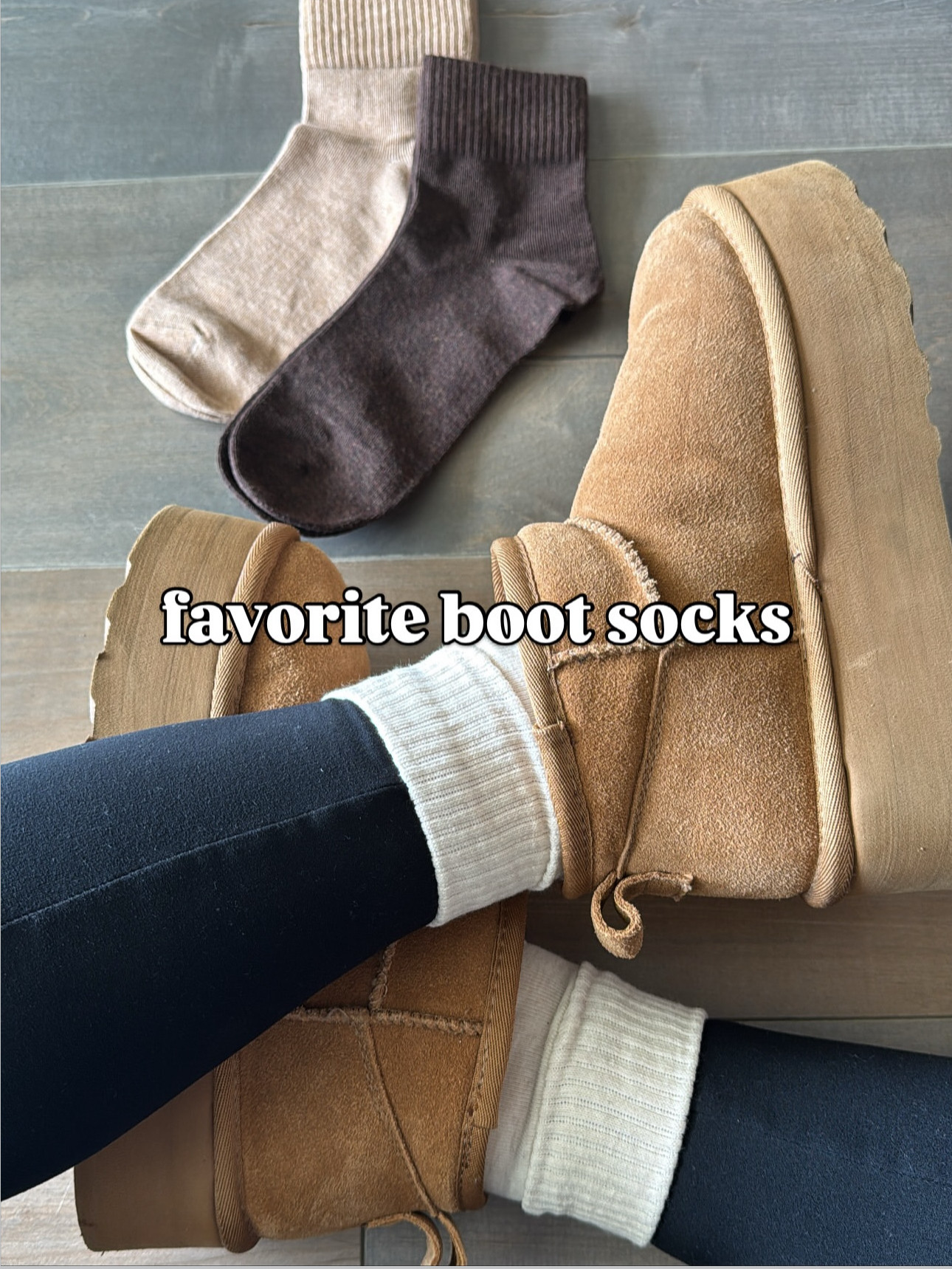 Amazon winter basic favorites! Boot socks, platform boots, winter style, staple winter stock, winter fashion, cold weather style.  

 #LTKootd #LTKFindsUnder50
