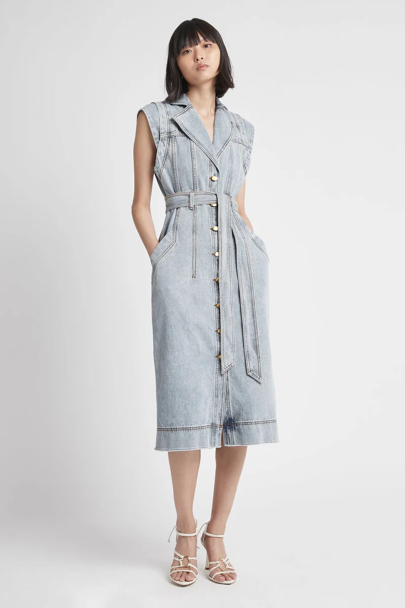 Belmond Button Denim Midi Dress | Aje.(Global)