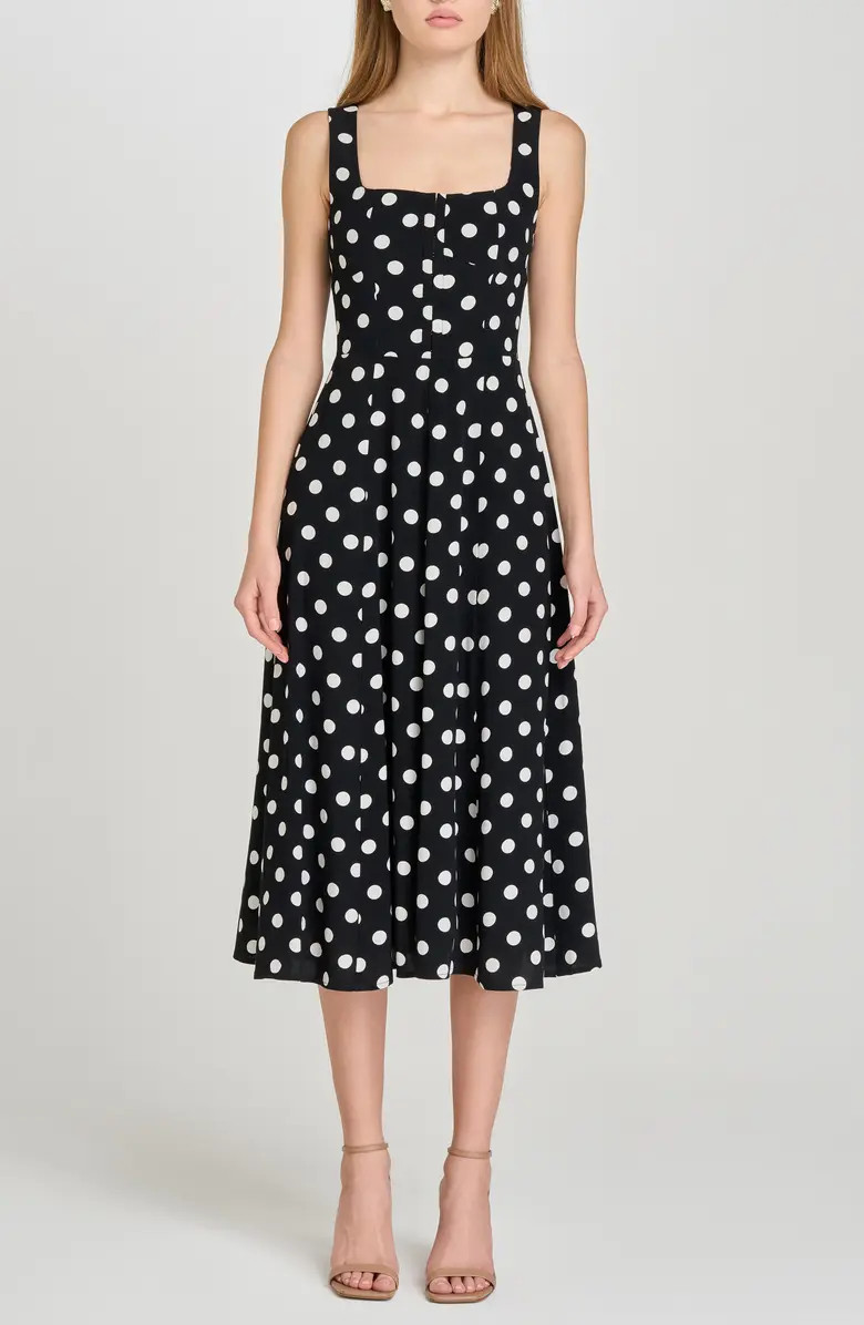 WAYF Leonie Polka Dot Corset Midi Dress | Nordstrom | Nordstrom